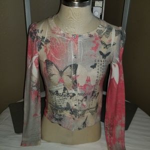 Vintage inspired butterfly cardigan.
